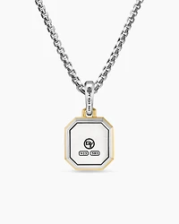 A Initial Amulet in Sterling Silver with 14K Yellow Gold, 17mm