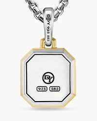 A Initial Amulet in Sterling Silver with 14K Yellow Gold, 17mm