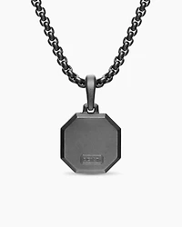Faceted Stone Amulet in Black Titanium, 16mm