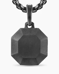 Faceted Stone Amulet in Black Titanium, 16mm