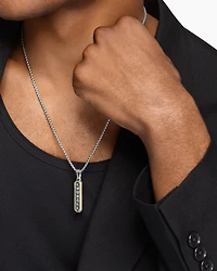 Courage Amulet in Sterling Silver with 14K Yellow Gold, 35mm
