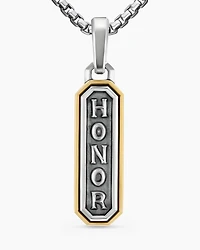 Honor Amulet in Sterling Silver with 14K Yellow Gold, 27mm