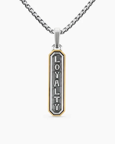 Loyalty Amulet in Sterling Silver with 14K Yellow Gold, 35mm