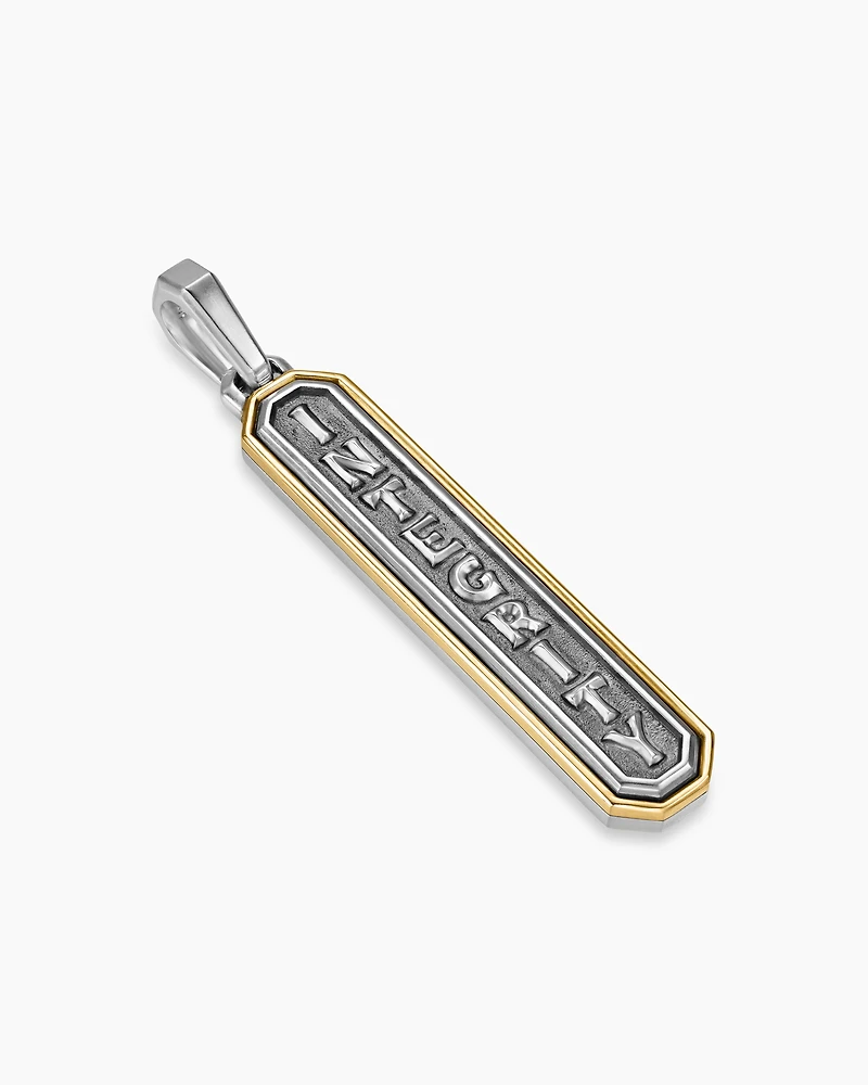 Integrity Amulet in Sterling Silver with 14K Yellow Gold, 43mm