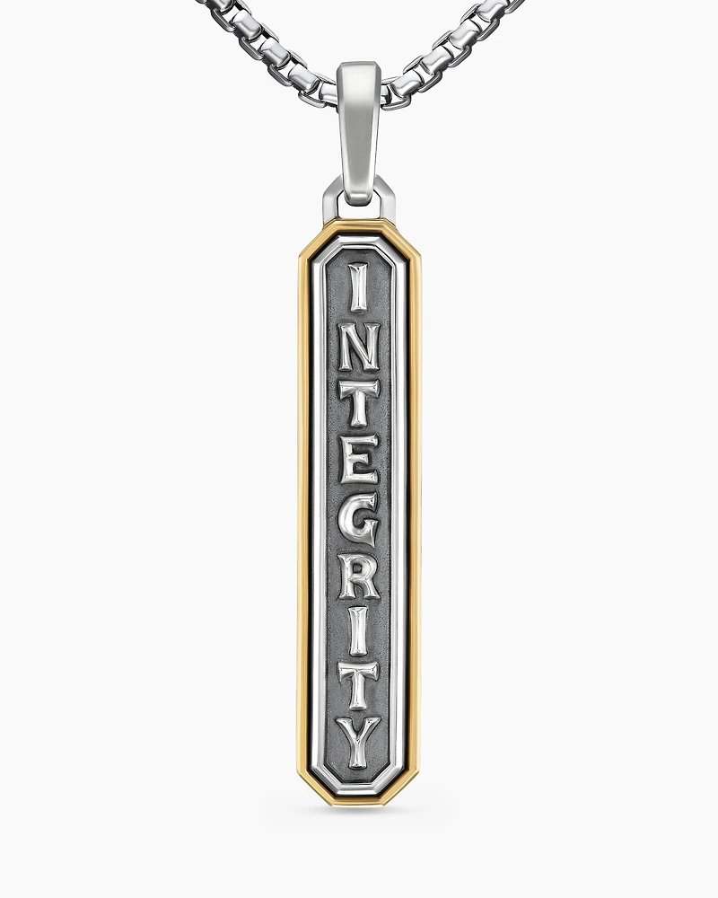 Integrity Amulet in Sterling Silver with 14K Yellow Gold, 43mm