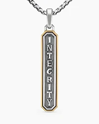 Integrity Amulet in Sterling Silver with 14K Yellow Gold, 43mm