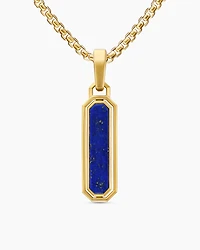 Streamline® Inlay Amulet in 18K Yellow Gold with Black Onyx and Lapis, 30.7mm