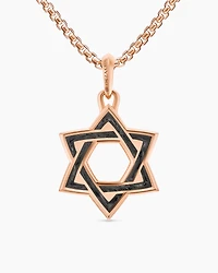 Star of David Amulet in 18K Rose Gold with Forged Carbon, 25mm