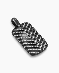Chevron Tag in Black Titanium with Diamonds