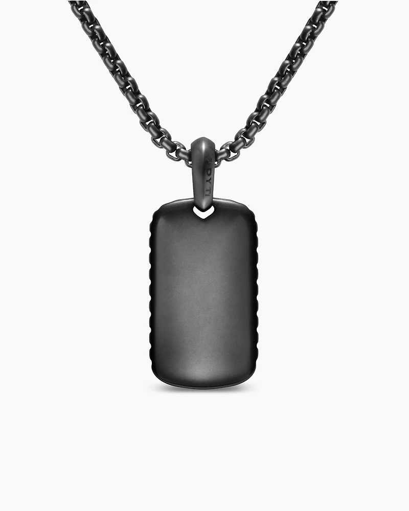 Chevron Tag in Black Titanium with Diamonds