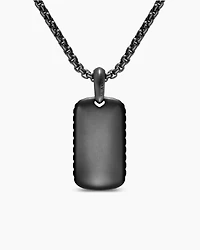 Chevron Tag in Black Titanium with Diamonds