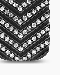 Chevron Tag in Black Titanium with Diamonds