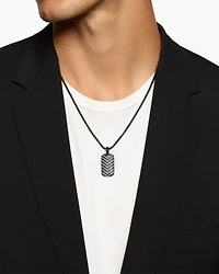 Chevron Tag in Black Titanium with Diamonds