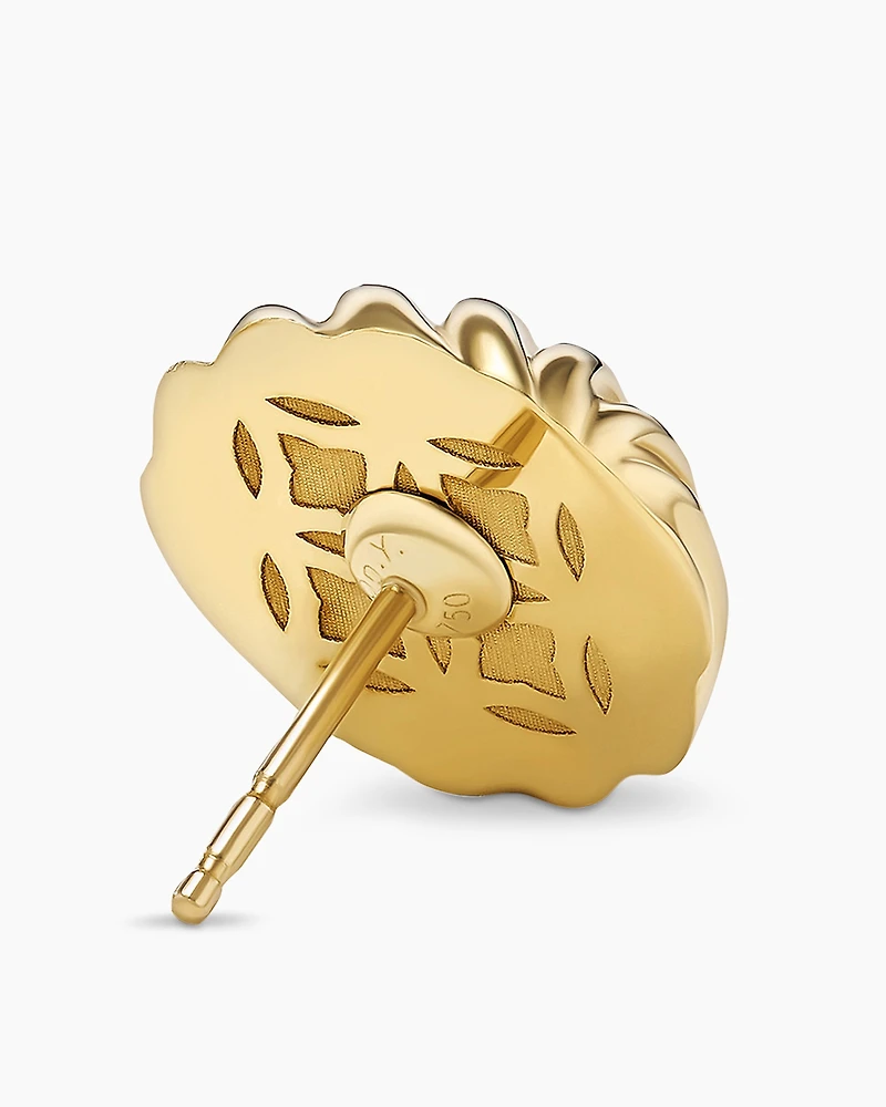 Sculpted Cable Stud Earrings in 18K Yellow Gold