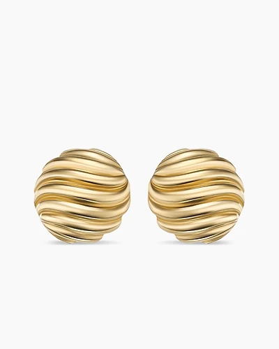 Sculpted Cable Stud Earrings in 18K Yellow Gold