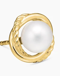 Infinity Pearl Stud Earrings in 18K Yellow Gold, 10mm