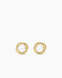 Infinity Pearl Stud Earrings in 18K Yellow Gold, 10mm