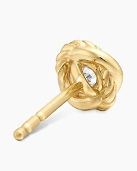 Infinity Stud Earrings in 18K Yellow Gold with Diamonds, 6.8mm