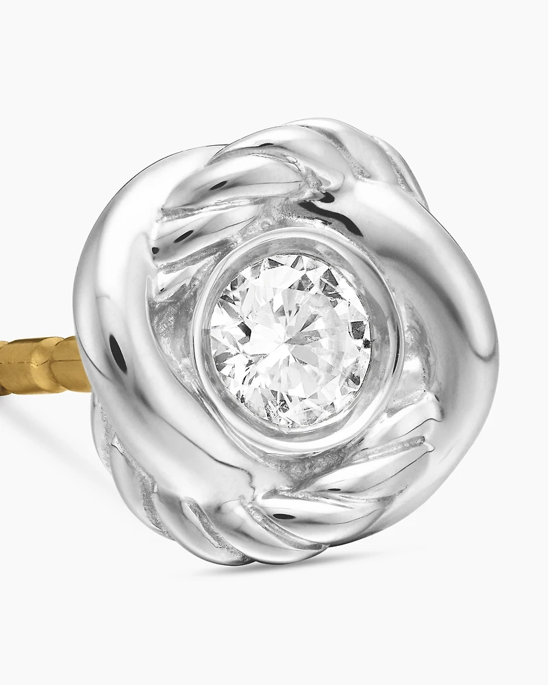 Infinity Stud Earrings with Diamonds, 6.8mm