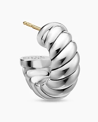 Sculpted Cable Shrimp Earrings in Sterling Silver, 20.5mm