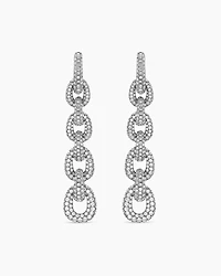 Solari Chain Drop Earring in 18K White Gold with Diamonds