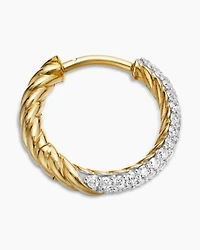 Petite Infinity Huggie Hoop Earrings in 18K Yellow Gold with Diamonds, 3mm