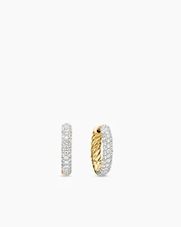 Petite Infinity Huggie Hoop Earrings in 18K Yellow Gold with Diamonds, 3mm
