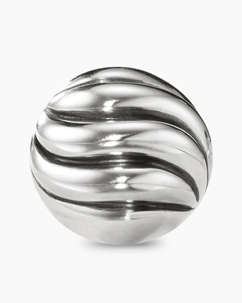 Sculpted Cable Stud Earrings in Sterling Silver, 8mm