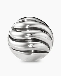 Sculpted Cable Stud Earrings in Sterling Silver, 8mm