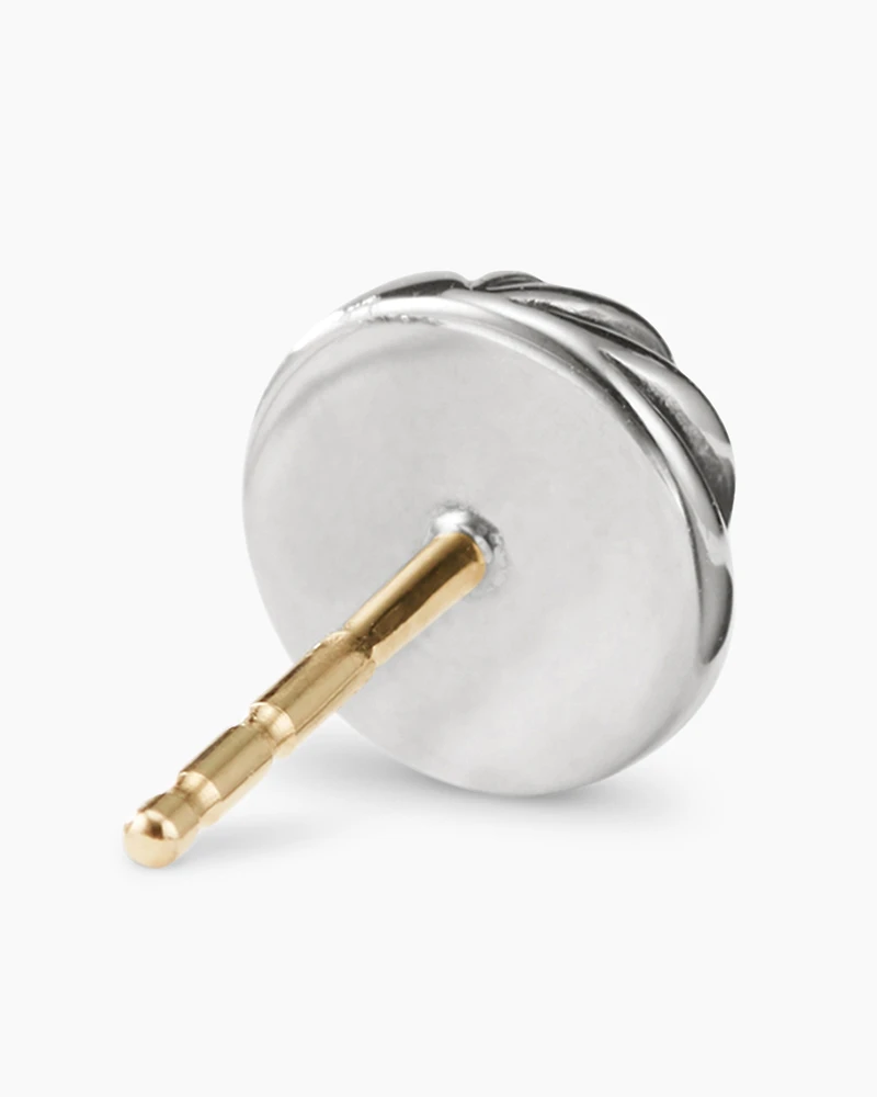 Sculpted Cable Stud Earrings in Sterling Silver, 8mm