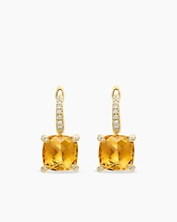 Chatelaine Drop Earrings in 18K Yellow Gold with Diamonds, 11mm