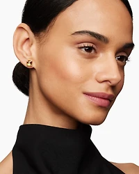Chatelaine® Stud Earrings in 18K Yellow Gold with Citrine and Diamonds, 8mm