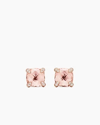 Petite Chatelaine Stud Earrings with 18K Rose Gold and Diamonds, 5mm