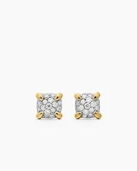 Petite Chatelaine® Stud Earrings in 18K Yellow Gold with Pavé Diamonds, 5mm
