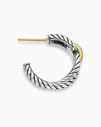 Cable Loop Hoop Earrings with 18K Yellow Gold