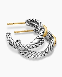 Cable Loop Hoop Earrings with 18K Yellow Gold