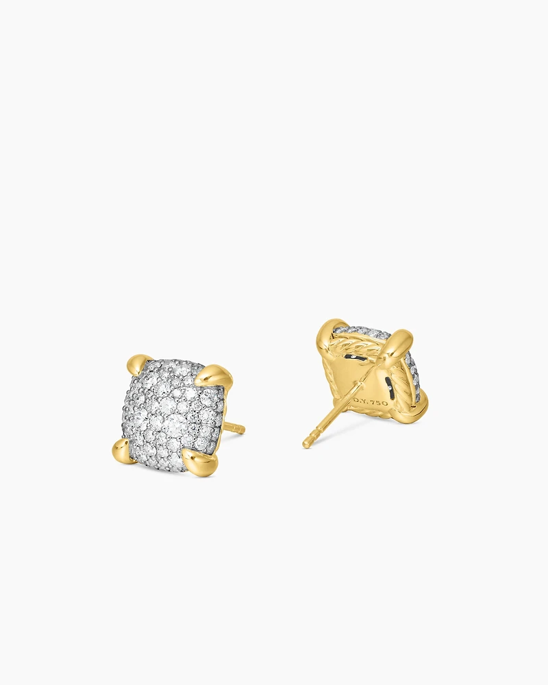 Chatelaine® Stud Earrings in 18K Yellow Gold with Pavé Diamonds
