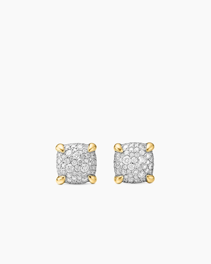 Chatelaine® Stud Earrings in 18K Yellow Gold with Pavé Diamonds