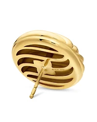 Sculpted Cable Stud Earrings in 18K Yellow Gold, 20mm