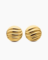 Sculpted Cable Stud Earrings in 18K Yellow Gold, 20mm