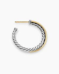 Crossover Hoop Earrings in Sterling Silver with 18K Yellow Gold