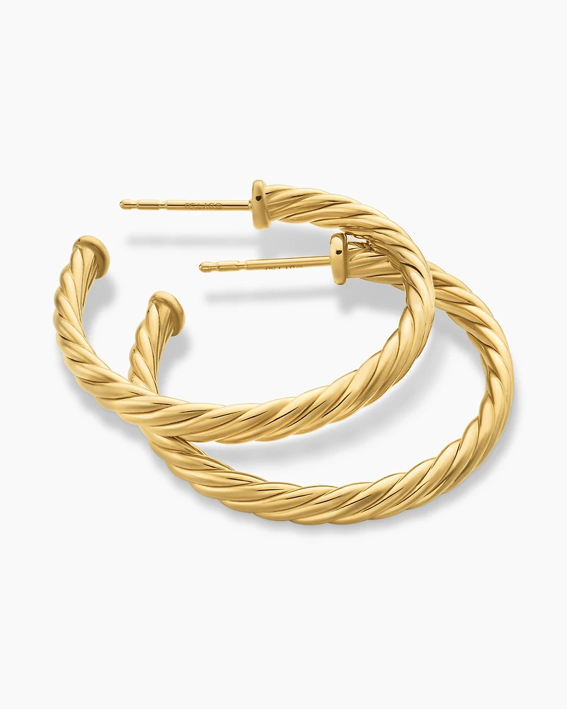 Cablespira® Hoop Earrings in 18K Yellow Gold