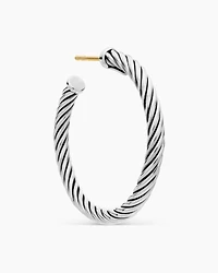 Cable Edge™ Hoop Earrings in Recycled Sterling Silver