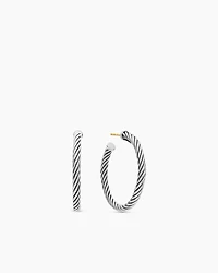 Cable Edge™ Hoop Earrings in Recycled Sterling Silver