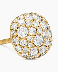 Cushion Stud Earrings in 18K Yellow Gold with Diamonds, 8mm