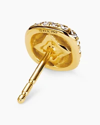 Cushion Stud Earrings in 18K Yellow Gold with Diamonds, 8mm