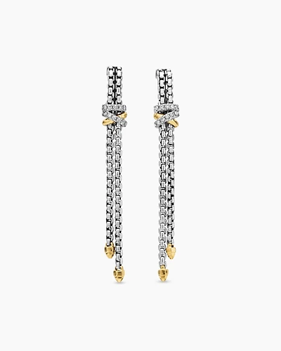 Helena Chain Drop Earrings with 18K Yellow Gold and Diamonds, 50.8mm