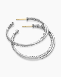 Crossover Hoop Earrings with Diamonds