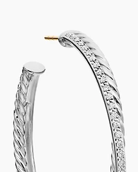 Crossover Hoop Earrings with Diamonds