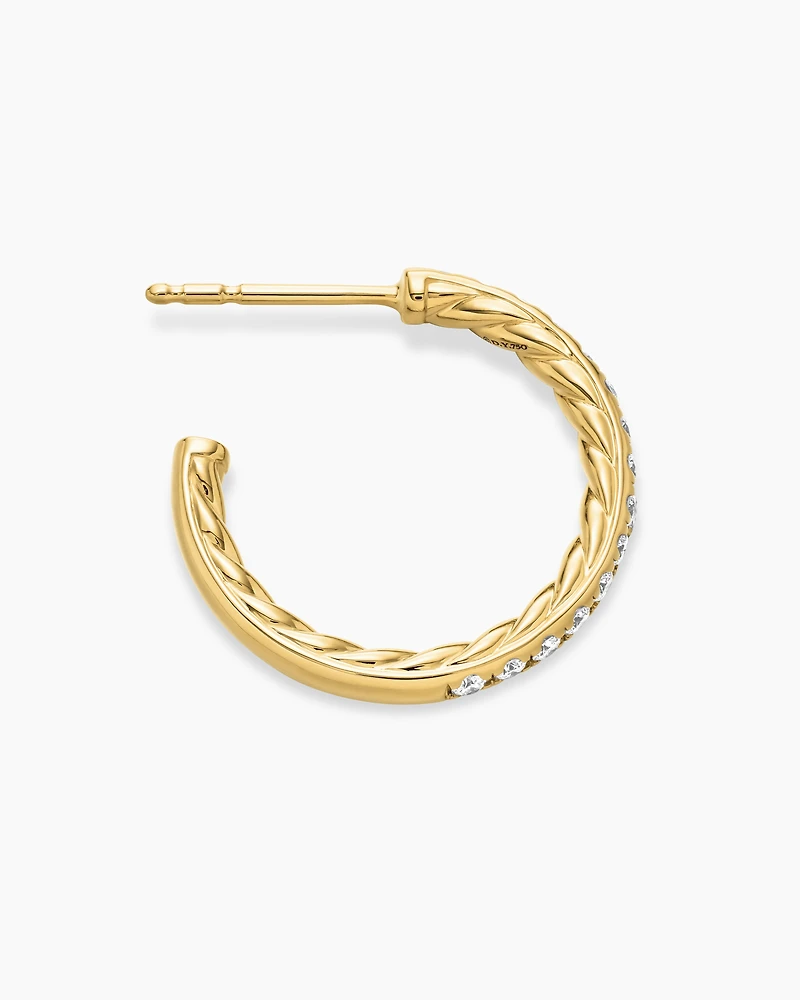 Pavé Hoop Earrings in 18K Yellow Gold with Diamonds